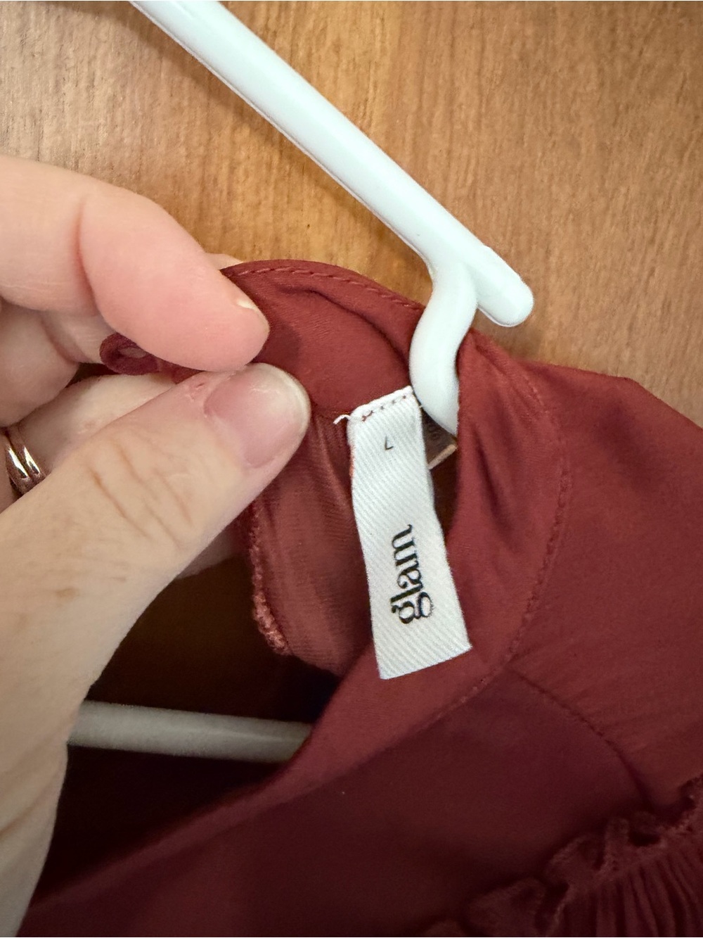 Rust Ruffle Smocked Top - Picture 3 of 3